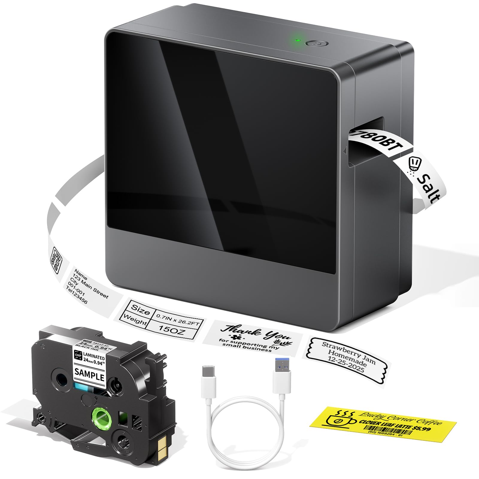 Amazon.com: EazeID P780BT 1 Inch Label Maker Machine with Tape